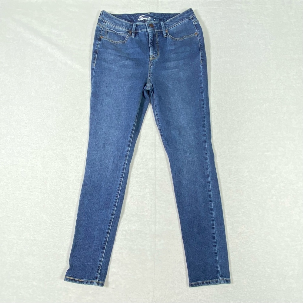 Seven7 Skinny Jeans Women's 4 Dark Blue Mid Rise Straight Stretch Casual Denim